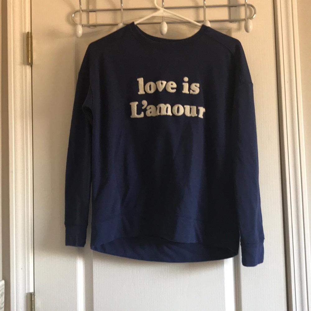 Love is L’amour Navy Blue Old Navy Sweatshirt